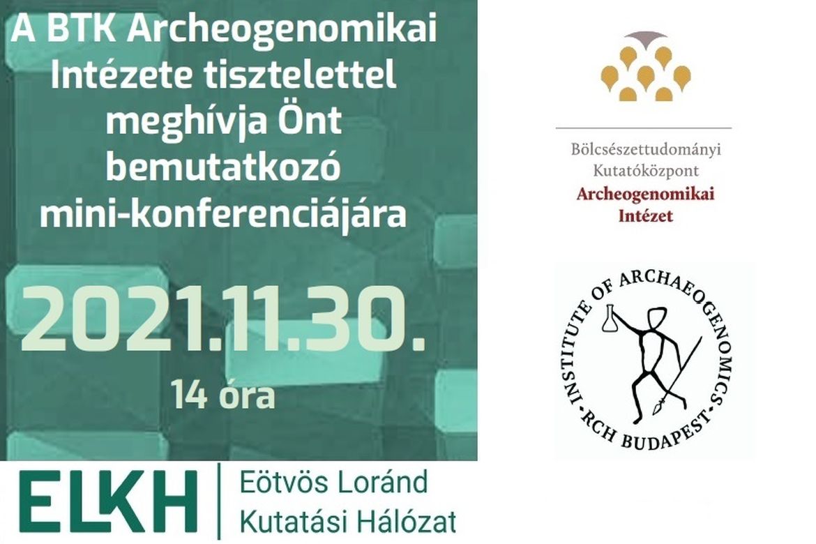 Meghívó az Archeogenomikai Intézet bemutatkozó mini-konferenciájára
